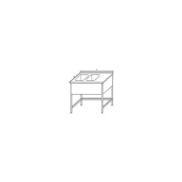 MS   Mycí stůl s 2 lisovanými dřezy 1600x700