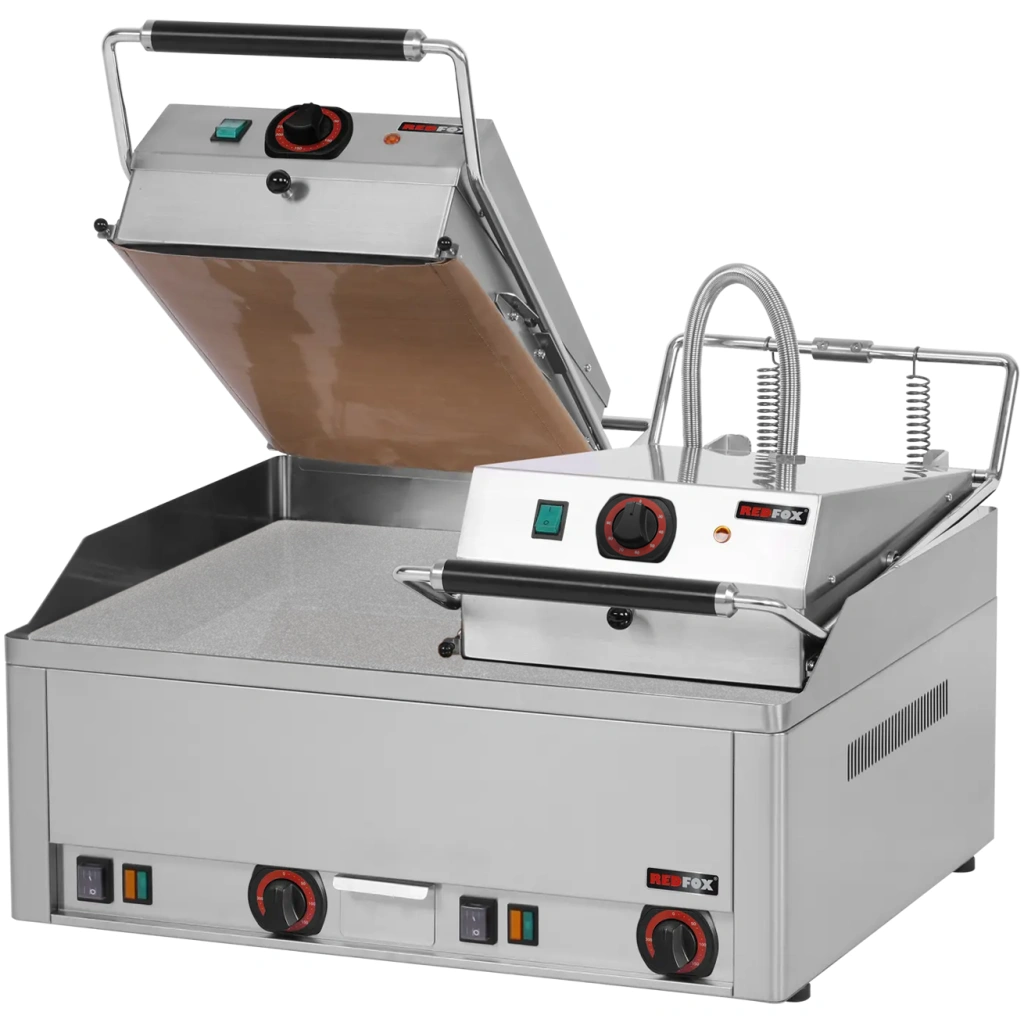 Steak gril elektrický dvojitý 65x48 stolní durable chrom | REDFOX - KD 66 E